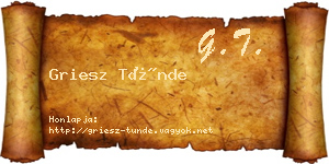 Griesz Tünde névjegykártya